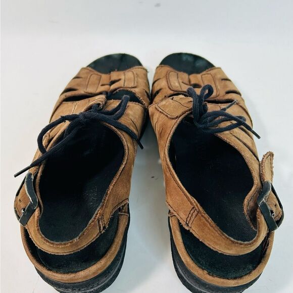 Birkenstock Tatami Womens Leather Slingback Buckle Lace Up Sandals Brown Sz 7 - Picture 9 of 9